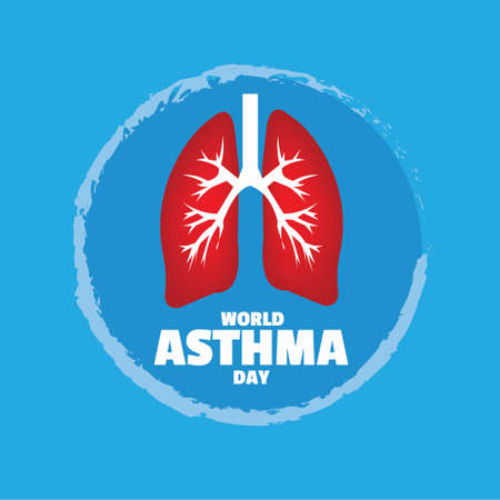 Vector for World Asthma Day. Simple and elegant illustrationのイラスト素材
