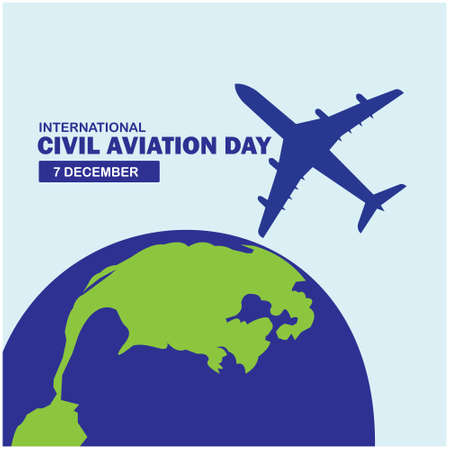 vector graphic of international aviation day good for international aviation day celebration. flat design. flyer design.flat illustration.の写真素材