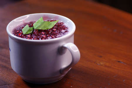 A simple breakfast made from rice flour and natural ingredients. Macro photography.の写真素材