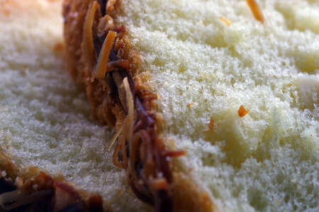 A soft and delicious cheesecake. Macro photography.の写真素材