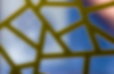 Defocused irregular pattern of white illustration metal windows, backlight, for background