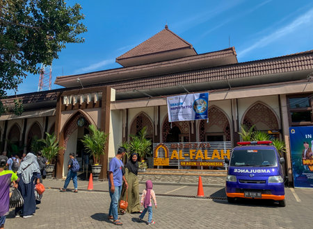 Sragen, Indonesia - July 30, 2023: Masjid Raya Al-Falah Sragen, a modern and professionally managed...