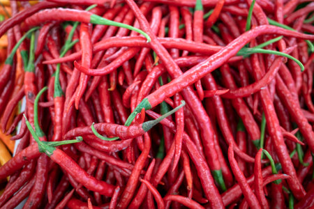 Hot red chili pepper for cooking, shallow focus.