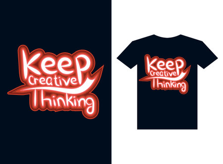 keep creative thinking Tshirt design templateのイラスト素材