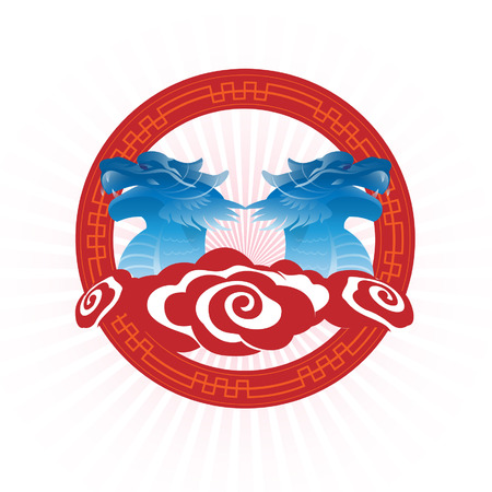 Chinese dragonsのイラスト素材