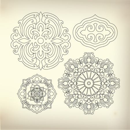 line of art for decorative designのイラスト素材
