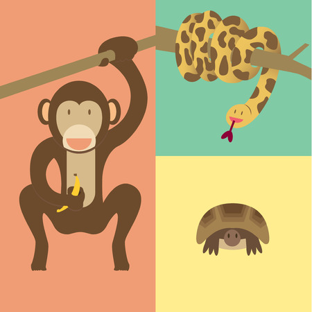 character of animal in vivid colourのイラスト素材