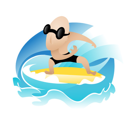 character of surfer in vivid colourのイラスト素材