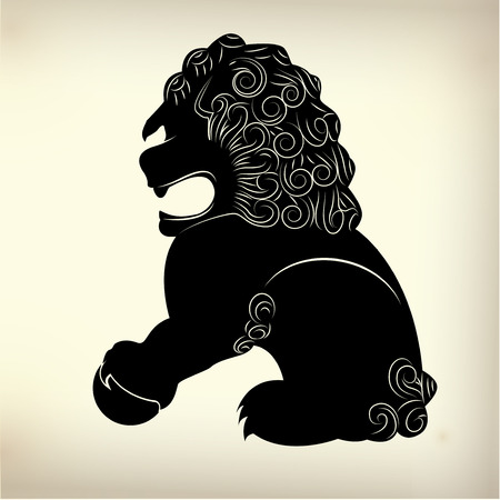 symbol of traditional Chinese lionのイラスト素材