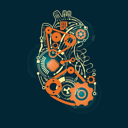 Heart in mechanical lookのイラスト素材