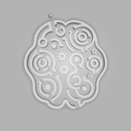 graphic of the brain combines with the mazeのイラスト素材