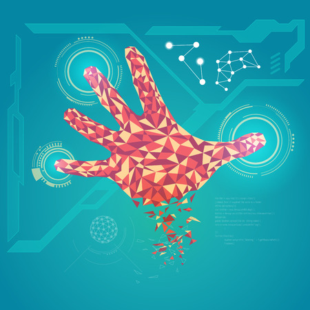 hand technology interfaceのイラスト素材