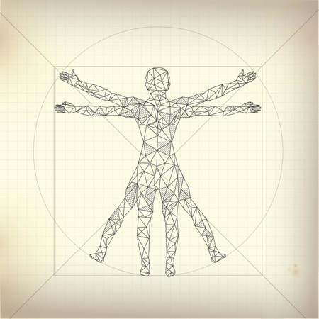 abstract science, drawing of proportion manのイラスト素材