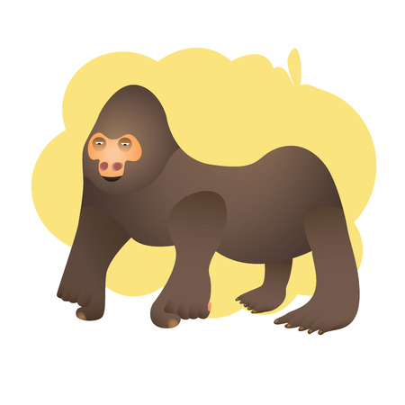 gorilla charactor, cartoon, character designのイラスト素材