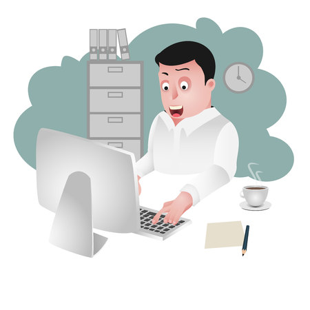 character of an office person, businessman cartoon, character designのイラスト素材