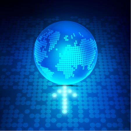 Modern globe connections network design with light pointerのイラスト素材