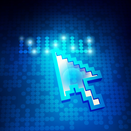 World wide web internet concept, futuristic blue cursor on a technological backgroundのイラスト素材