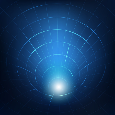 3D circle futuristic tunnel in technological theme, concept of digital gateway, abstract technology backgroundのイラスト素材