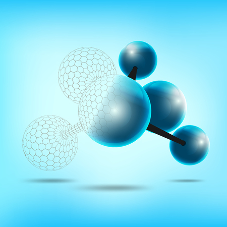 structure of atom, molecule in 3Dのイラスト素材