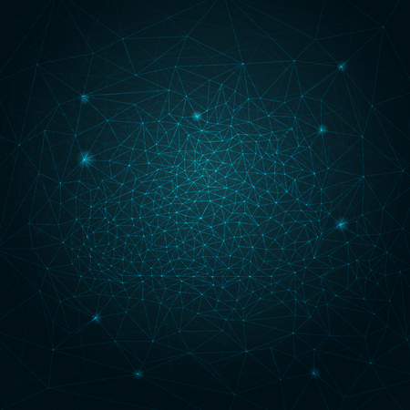 Vector of modern abstract polygonal background, concept of connecting digital world.のイラスト素材