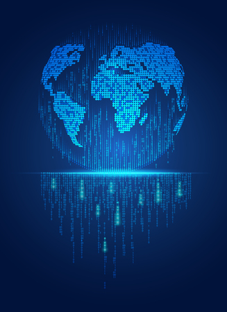 Global in the digital technology styleのイラスト素材