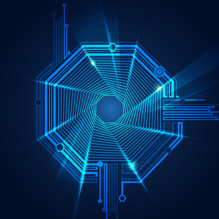 abstract futuristic background, technology abstract in octagon shapeのイラスト素材