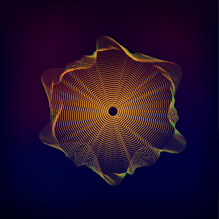 abstract digital equalizer, sound wave pattern elementのイラスト素材