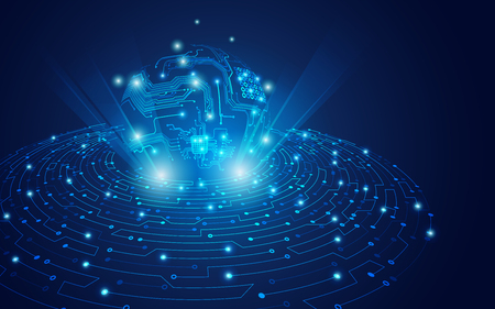 abstract futuristic background, technological electronic maze backdropのイラスト素材