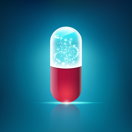 graphic of realistic pill with healthcare technology conceptのイラスト素材