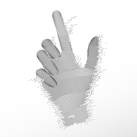 concept of technology advancement, graphic of dotted hand pointingのイラスト素材