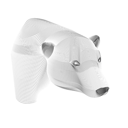 graphic of polar bear lined drawing styleのイラスト素材