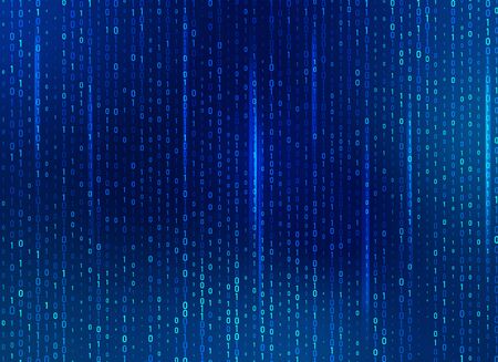 binary code on blue background, concept of cyberspace technologyのイラスト素材