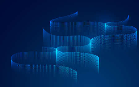 abstract big data technology, graphic of dotted wave form for decorationのイラスト素材