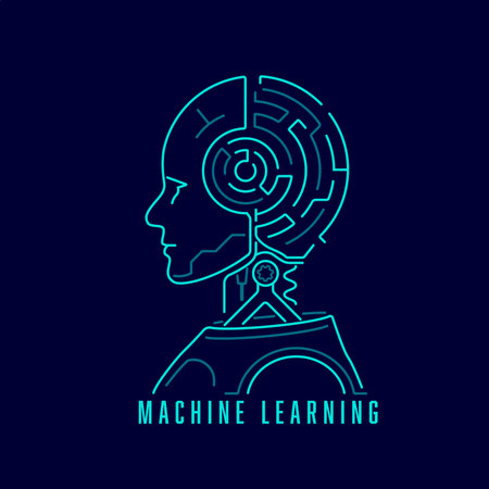 concept of machine learning or deep learning, graphic of artificial intelligence with maze brainのイラスト素材