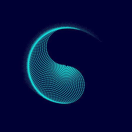 graphic of yin yang presented by dotted blending effectのイラスト素材