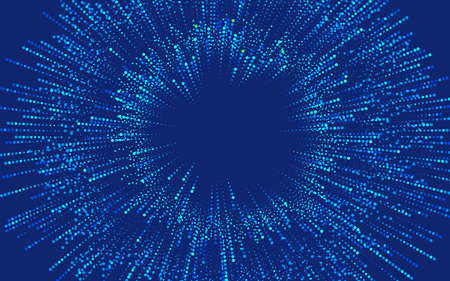 concept of big data or digital transformation, graphic of futuristic blue wave elementのイラスト素材