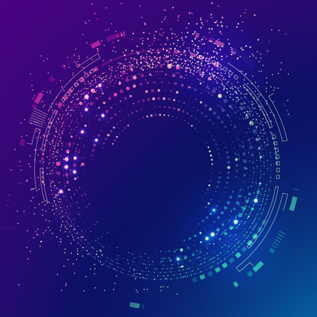 concept of big data or digital transformation technology, graphic of futuristic technology backgroundのイラスト素材