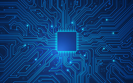 graphic of electronic pattern or motherboard CPU created as background or element decoration