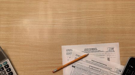 US Income tax forms for farmers and fishermenの写真素材