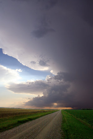 Colfax County North Dakota Supercell produced 3 Tornadoes and Softball sized Hail.