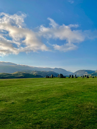 Castlerigg stone circle in lake district national parkの写真素材