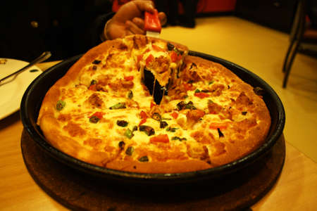 Pizza place in New Delhi, Indiaの写真素材