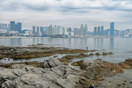 Dalian Blackstone Beach landscape viewの写真素材