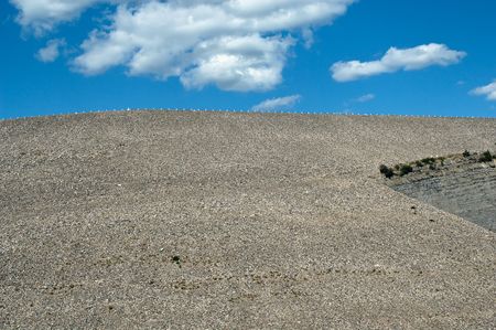The 123m-high dam was started in 1955, built from an alluvial clay soil from the bed of the Durance.の写真素材