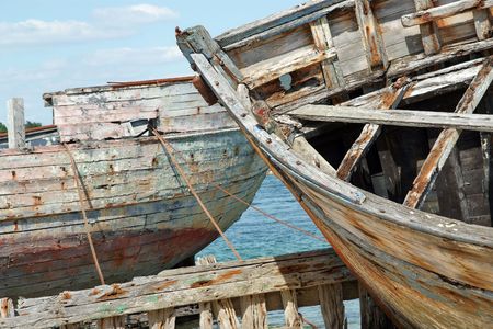 Boat cemetery in の写真素材