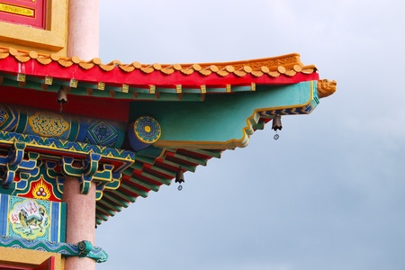 roof chinese temple in Thailand (wat nang lui yee2, dragon2)  の写真素材