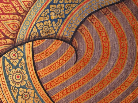 Wall art painting in temple Thailand. painting about Ramayana epic story.のeditorial素材