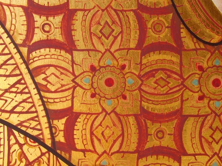 Wall art painting and texture in temple Thailand. painting about Ramayana epic story.の写真素材