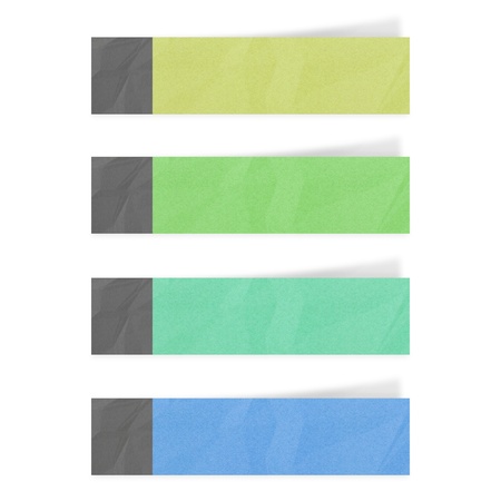 recycled paper stick on white backgroundの写真素材