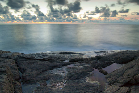 eascape  Sea and rock at the sunset